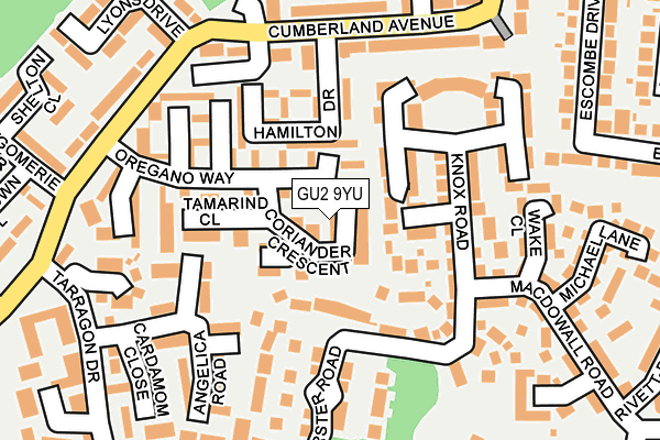 GU2 9YU map - OS OpenMap – Local (Ordnance Survey)