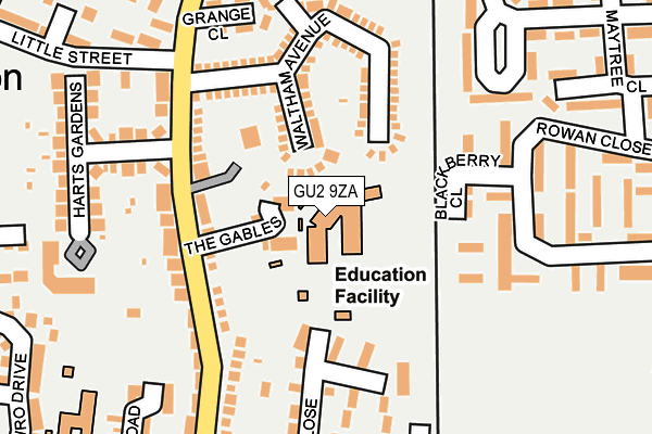 GU2 9ZA map - OS OpenMap – Local (Ordnance Survey)