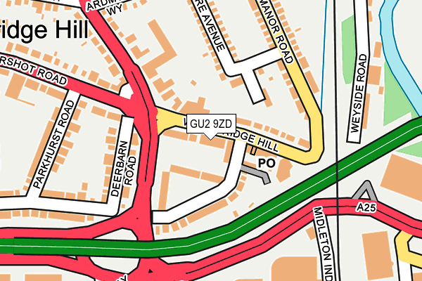 GU2 9ZD map - OS OpenMap – Local (Ordnance Survey)