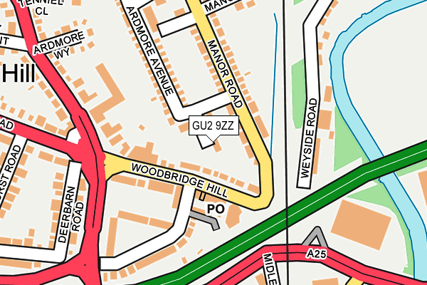 GU2 9ZZ map - OS OpenMap – Local (Ordnance Survey)