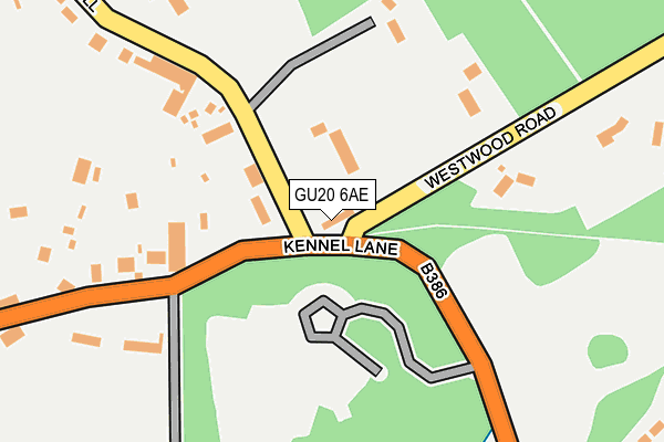GU20 6AE map - OS OpenMap – Local (Ordnance Survey)