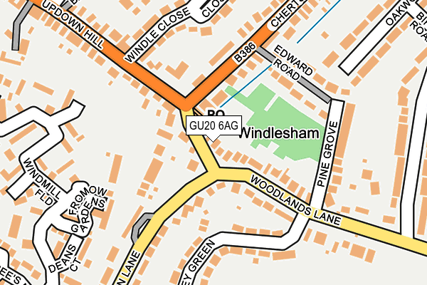 GU20 6AG map - OS OpenMap – Local (Ordnance Survey)