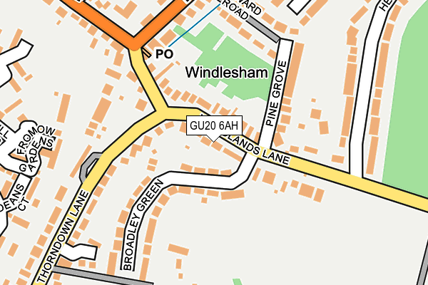 GU20 6AH map - OS OpenMap – Local (Ordnance Survey)