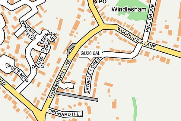 GU20 6AL map - OS OpenMap – Local (Ordnance Survey)