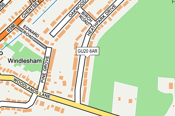 GU20 6AR map - OS OpenMap – Local (Ordnance Survey)