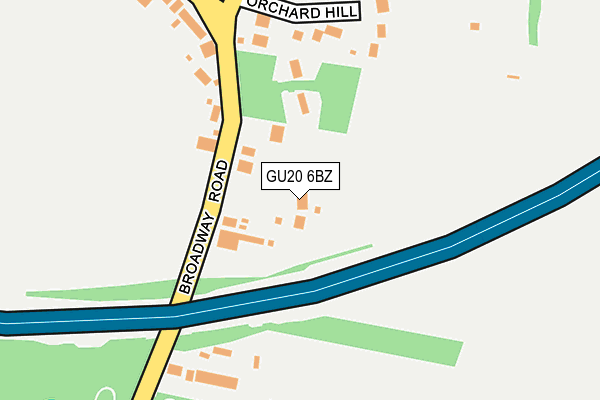 GU20 6BZ map - OS OpenMap – Local (Ordnance Survey)