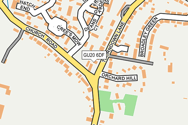 GU20 6DF map - OS OpenMap – Local (Ordnance Survey)