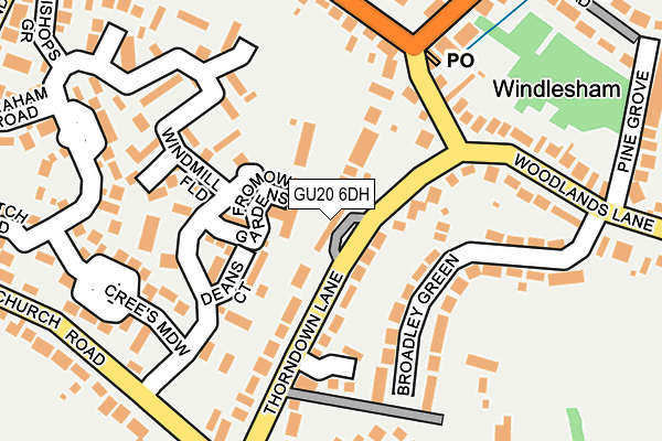 GU20 6DH map - OS OpenMap – Local (Ordnance Survey)