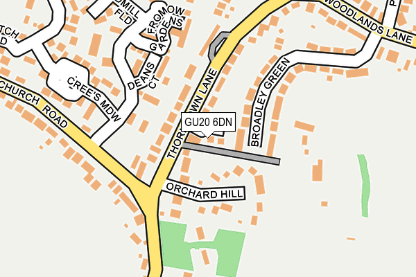 GU20 6DN map - OS OpenMap – Local (Ordnance Survey)