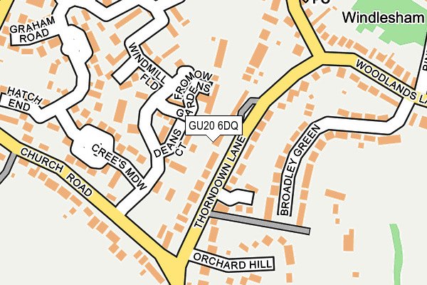 GU20 6DQ map - OS OpenMap – Local (Ordnance Survey)