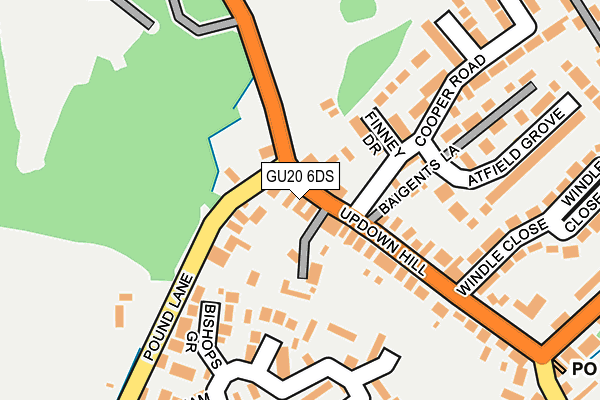 GU20 6DS map - OS OpenMap – Local (Ordnance Survey)