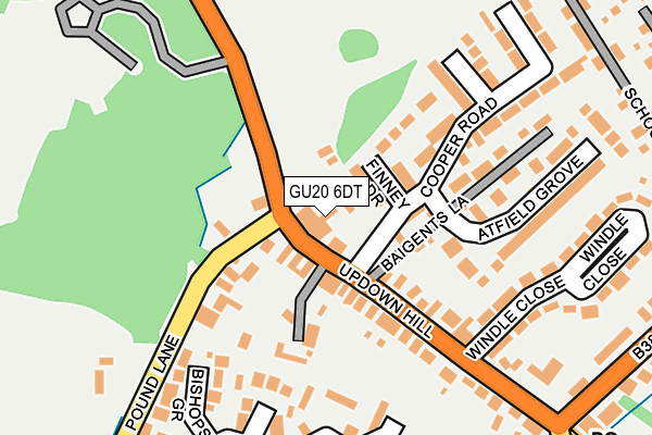 GU20 6DT map - OS OpenMap – Local (Ordnance Survey)