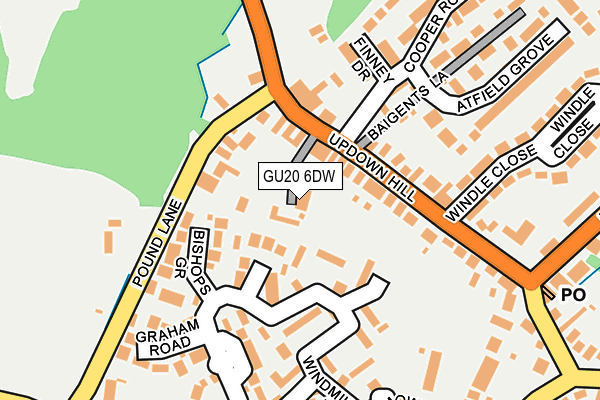 GU20 6DW map - OS OpenMap – Local (Ordnance Survey)