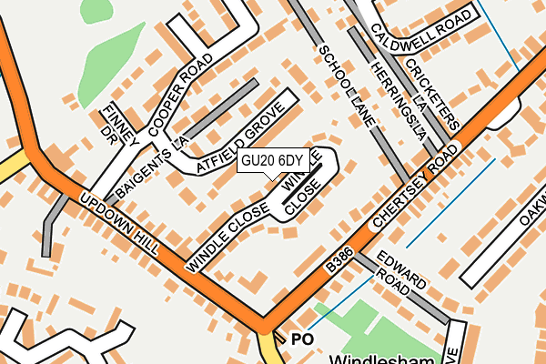 GU20 6DY map - OS OpenMap – Local (Ordnance Survey)