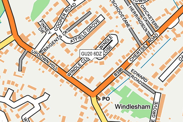 GU20 6DZ map - OS OpenMap – Local (Ordnance Survey)