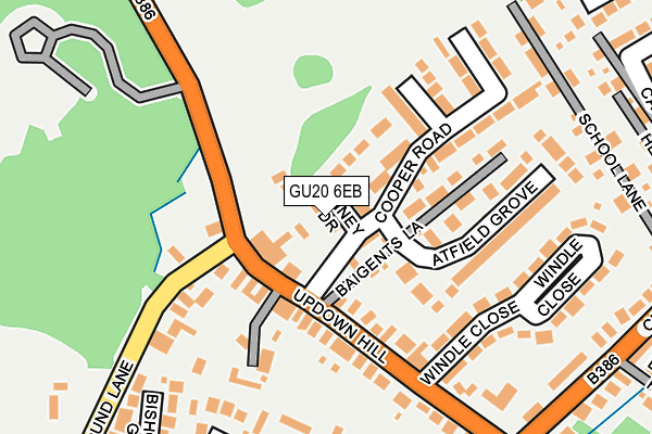 GU20 6EB map - OS OpenMap – Local (Ordnance Survey)