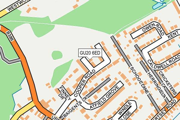 GU20 6ED map - OS OpenMap – Local (Ordnance Survey)