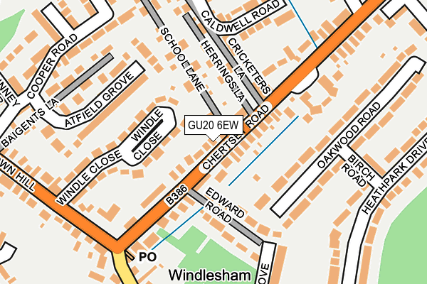 GU20 6EW map - OS OpenMap – Local (Ordnance Survey)