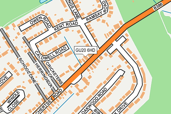 GU20 6HD map - OS OpenMap – Local (Ordnance Survey)