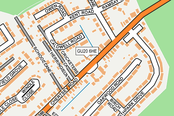 GU20 6HE map - OS OpenMap – Local (Ordnance Survey)