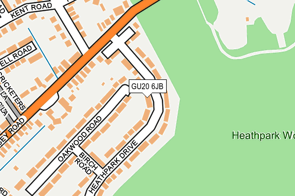 GU20 6JB map - OS OpenMap – Local (Ordnance Survey)