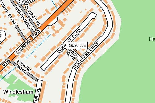 GU20 6JE map - OS OpenMap – Local (Ordnance Survey)