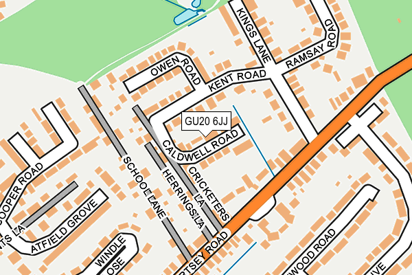 GU20 6JJ map - OS OpenMap – Local (Ordnance Survey)