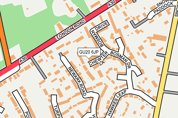 GU20 6JP map - OS OpenMap – Local (Ordnance Survey)