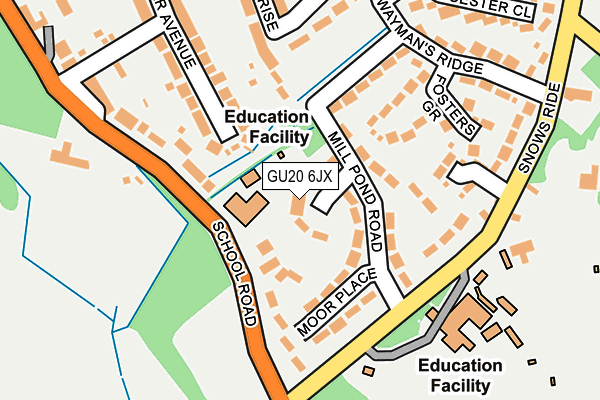 GU20 6JX map - OS OpenMap – Local (Ordnance Survey)