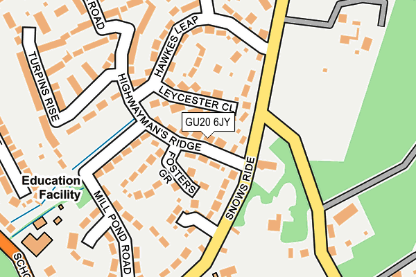 GU20 6JY map - OS OpenMap – Local (Ordnance Survey)