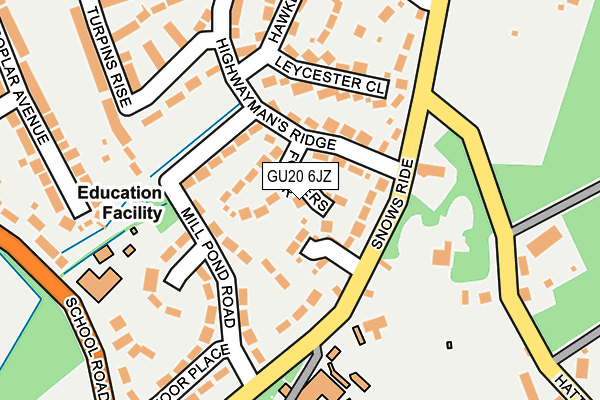 GU20 6JZ map - OS OpenMap – Local (Ordnance Survey)