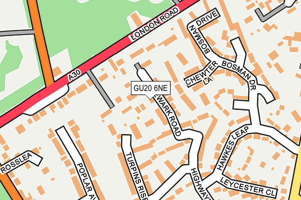 GU20 6NE map - OS OpenMap – Local (Ordnance Survey)
