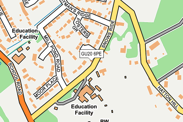 GU20 6PE map - OS OpenMap – Local (Ordnance Survey)