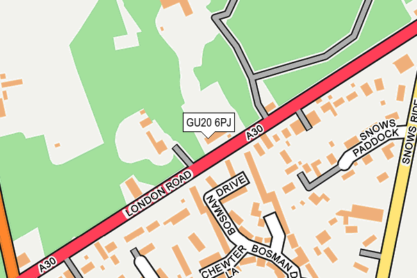 GU20 6PJ map - OS OpenMap – Local (Ordnance Survey)