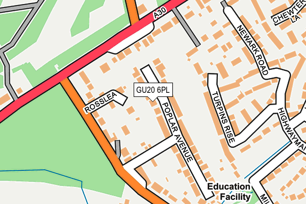 GU20 6PL map - OS OpenMap – Local (Ordnance Survey)