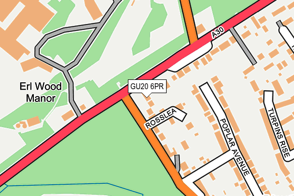 GU20 6PR map - OS OpenMap – Local (Ordnance Survey)