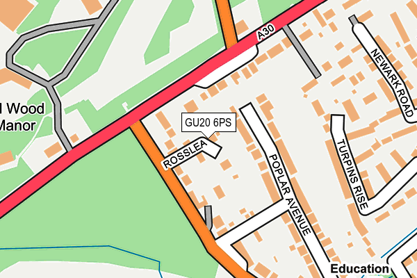 GU20 6PS map - OS OpenMap – Local (Ordnance Survey)