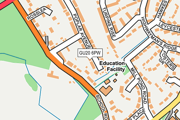 GU20 6PW map - OS OpenMap – Local (Ordnance Survey)