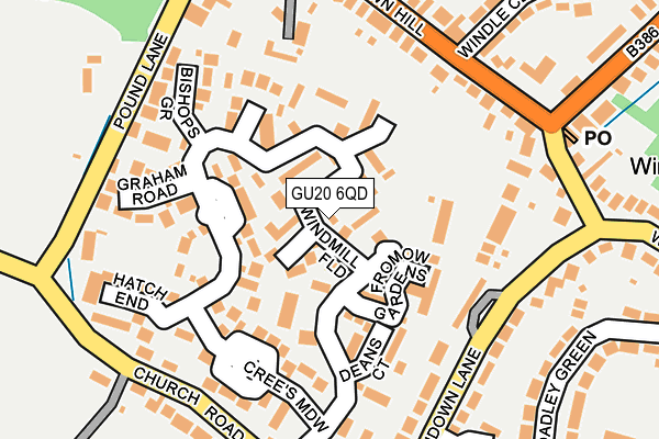 GU20 6QD map - OS OpenMap – Local (Ordnance Survey)