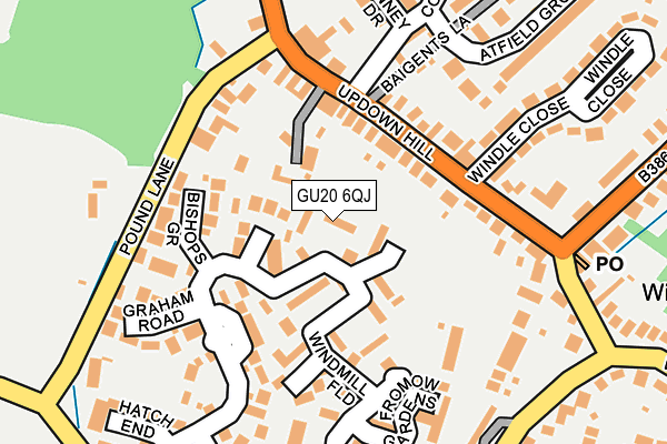 GU20 6QJ map - OS OpenMap – Local (Ordnance Survey)