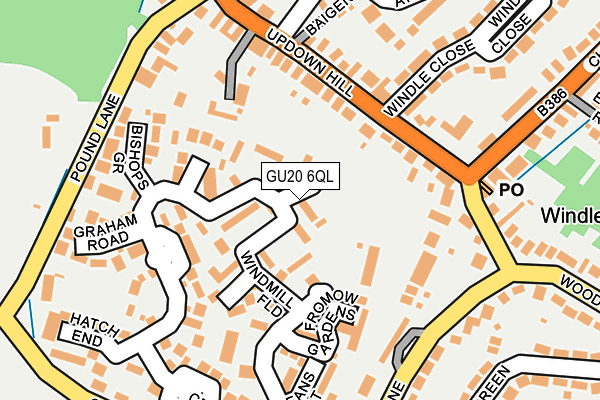 GU20 6QL map - OS OpenMap – Local (Ordnance Survey)