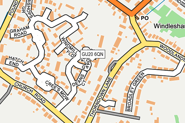 GU20 6QN map - OS OpenMap – Local (Ordnance Survey)