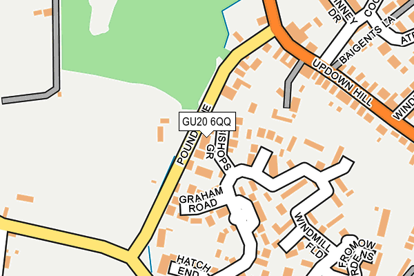 GU20 6QQ map - OS OpenMap – Local (Ordnance Survey)