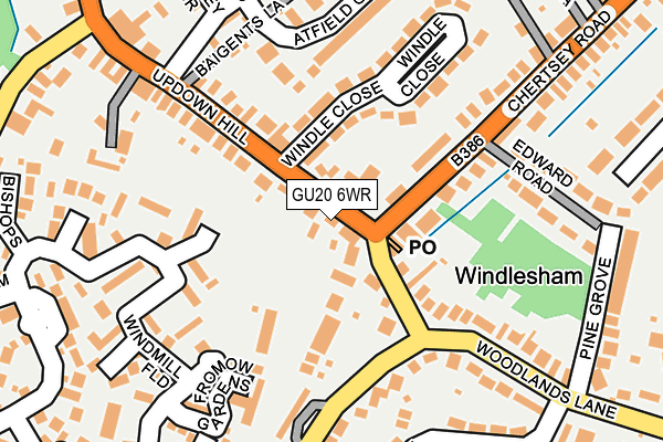 GU20 6WR map - OS OpenMap – Local (Ordnance Survey)