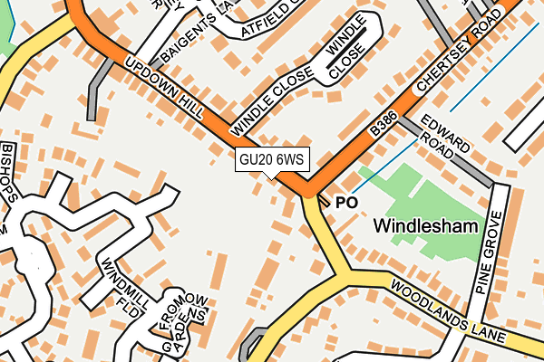 GU20 6WS map - OS OpenMap – Local (Ordnance Survey)