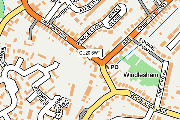 GU20 6WT map - OS OpenMap – Local (Ordnance Survey)