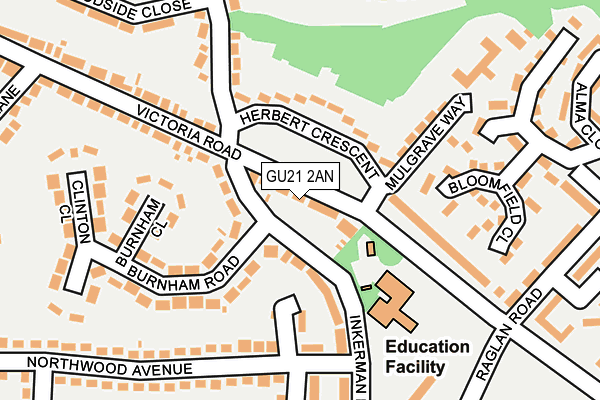 GU21 2AN map - OS OpenMap – Local (Ordnance Survey)