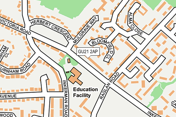 GU21 2AP map - OS OpenMap – Local (Ordnance Survey)