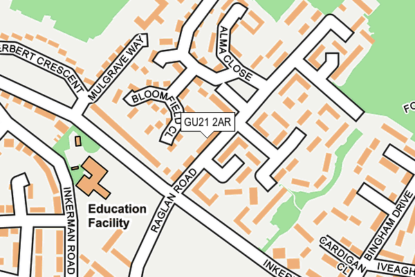 GU21 2AR map - OS OpenMap – Local (Ordnance Survey)