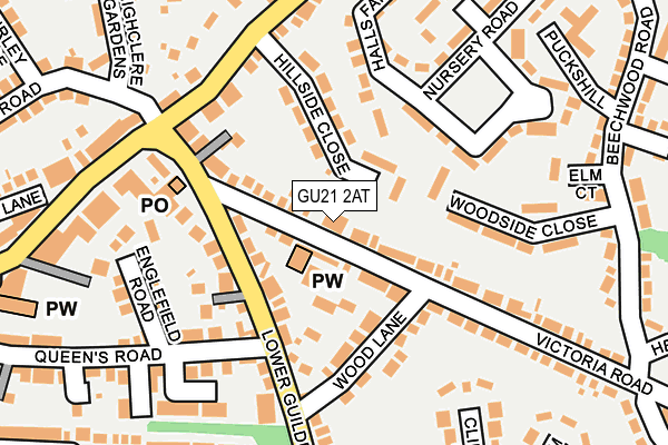 GU21 2AT map - OS OpenMap – Local (Ordnance Survey)
